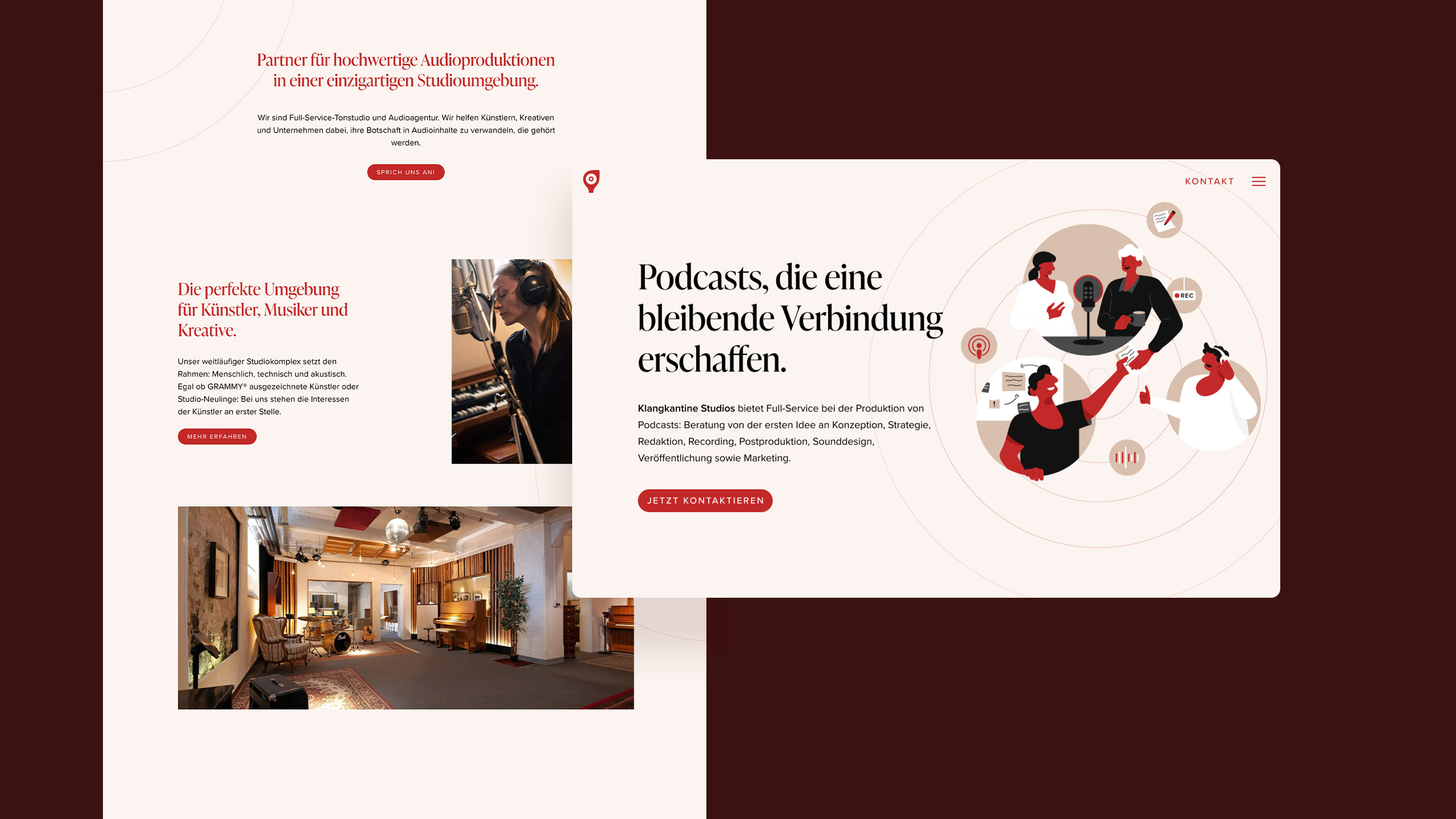 Screen designs from KLANGKANTINE Studios' website
