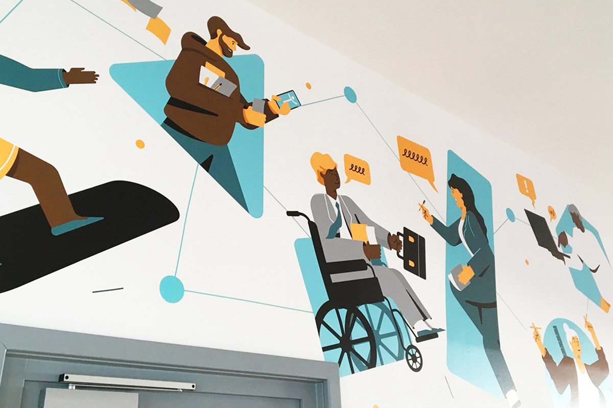 Diakonie Himmelsthür New Work Mural office application