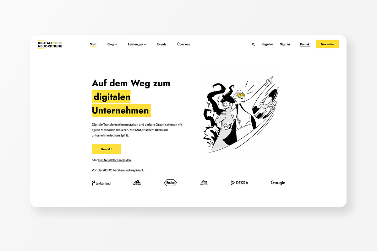 DNO website's start page illustration